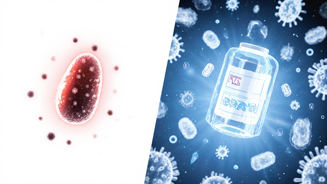 Split illustration contrasting live attenuated and inactivated vaccines and immune cells.
