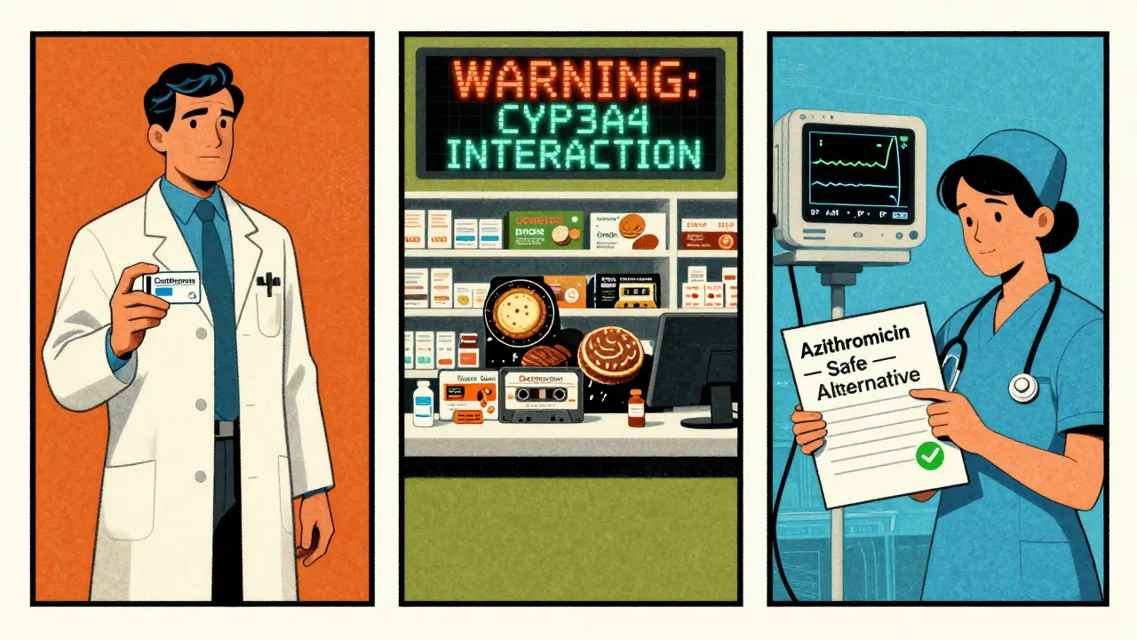 Three-panel retro comic showing dangerous prescription, ignored warning, and safe alternative in a 1970s sci-fi style.