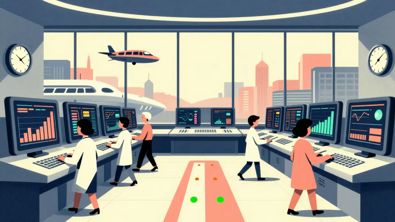 Researchers analyzing drug safety data over decades